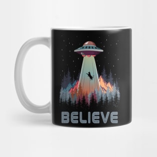 Believe Cat UFO Alien Gift Mug